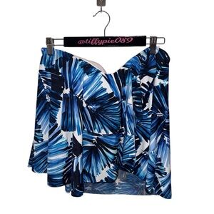 NWT Mynah Tankini Top Tropic Goddess Blue White Size 16W